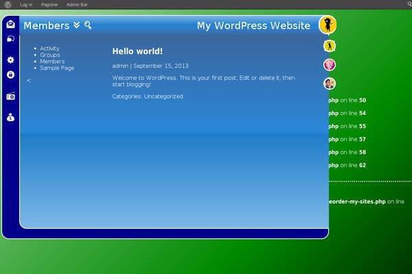 Site using Collapsible Widget Area plugin