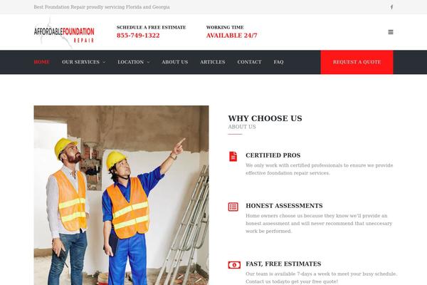 Thebuilt-child theme site design template sample
