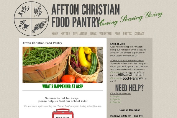 afftonchristianfoodpantry.com site used Side Blog