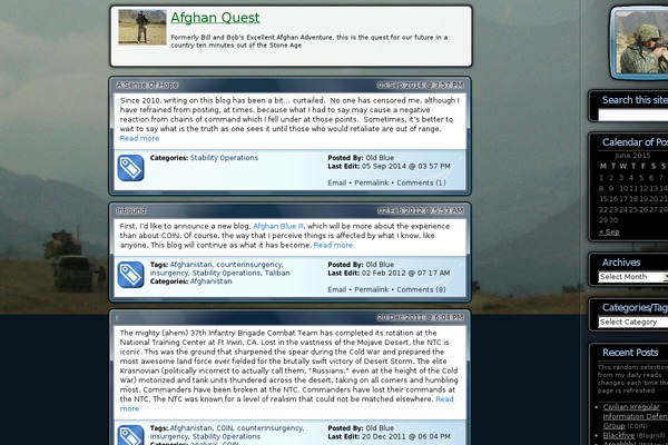 afghanquest.com site used Inanis Glass