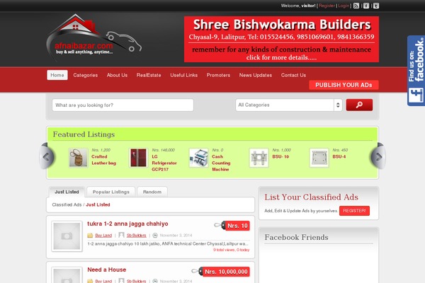 Bazaar theme site design template sample