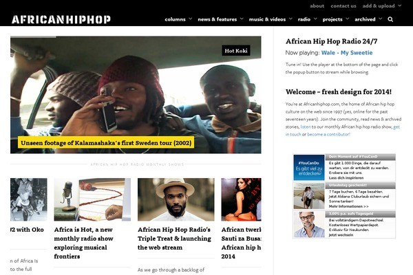 africanhiphop.com site used Mixone