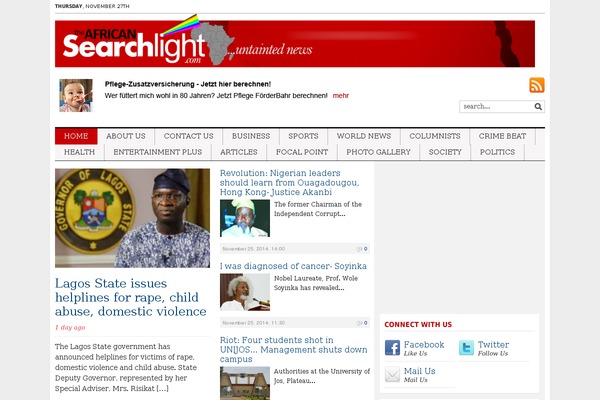 Tribune theme site design template sample