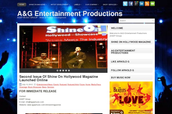 agepmusic.com site used Blogpro