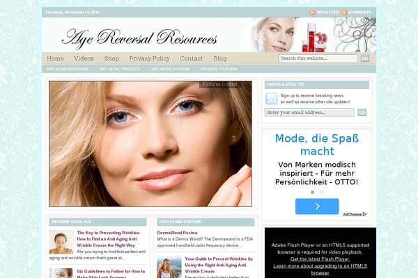 agereversalresources.com site used Lifestyle 4.0