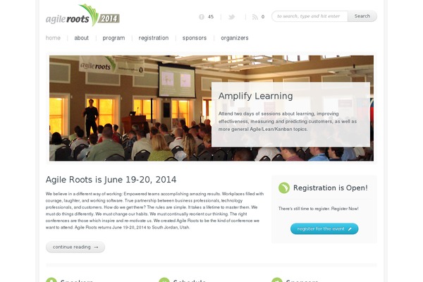 Roots theme site design template sample