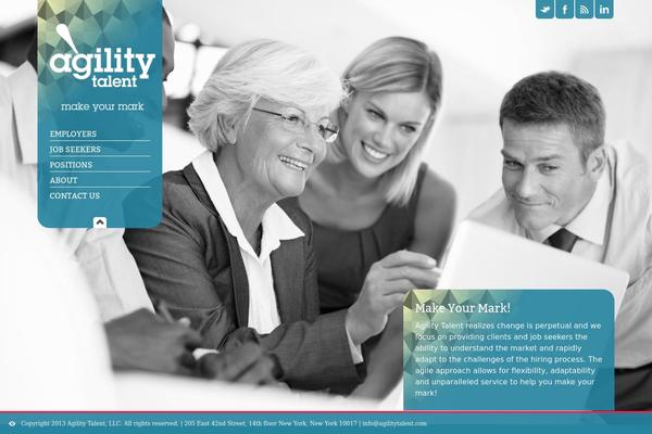 agilitytalent.com site used SmartScreen fullscreen responsive WordPress theme
