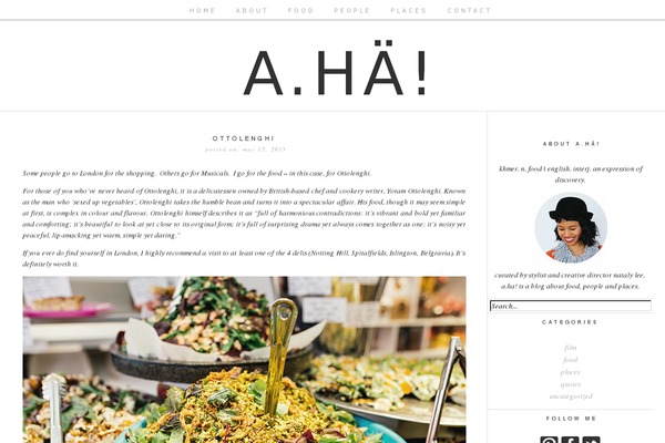 ahacurated.com site used Mellifluous-for-wordpress