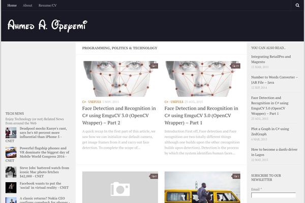 Hueman theme site design template sample