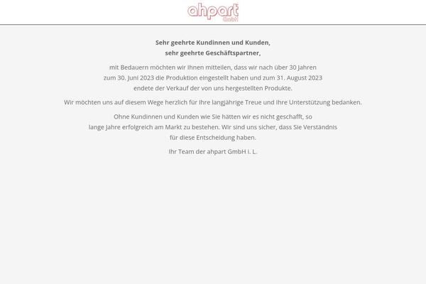 ahpart.de site used Hanata
