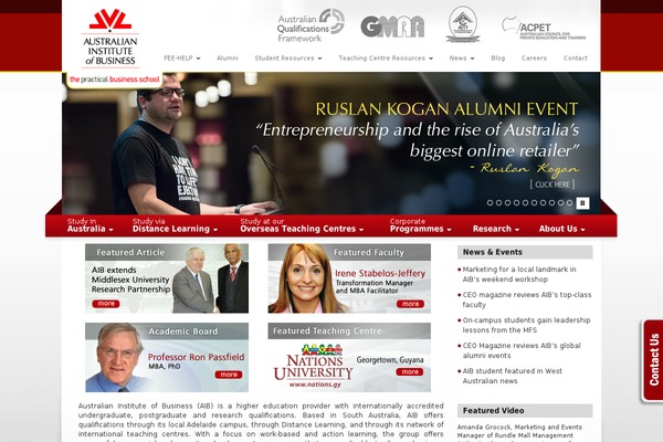 aib.edu.au site used Aib