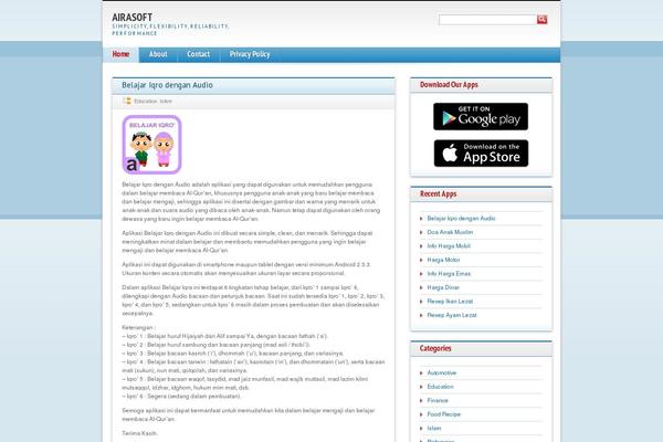 Blue theme site design template sample