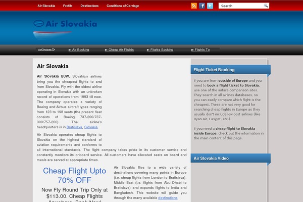 airslovakia.sk site used Airlines