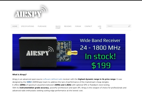 airspy.com site used Specia-standard