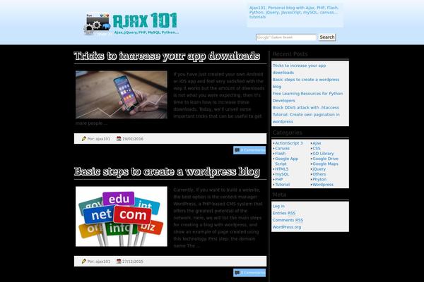 ajax101.com site used Blogsbeta-blue