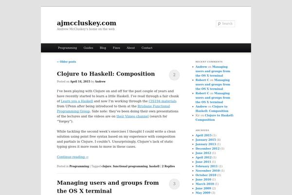 Duster theme site design template sample
