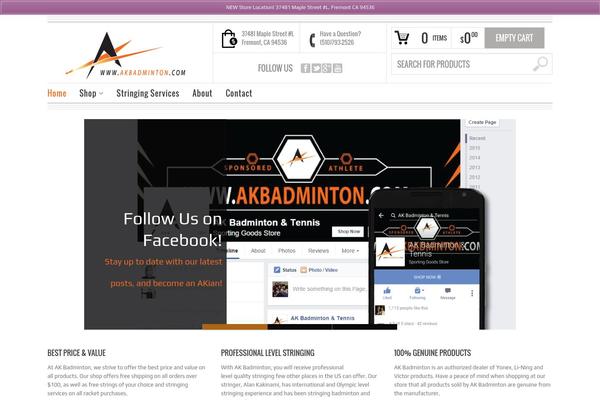 akbadminton.com site used Bazar