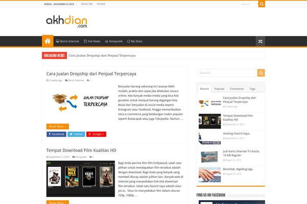 Sahifa theme site design template sample