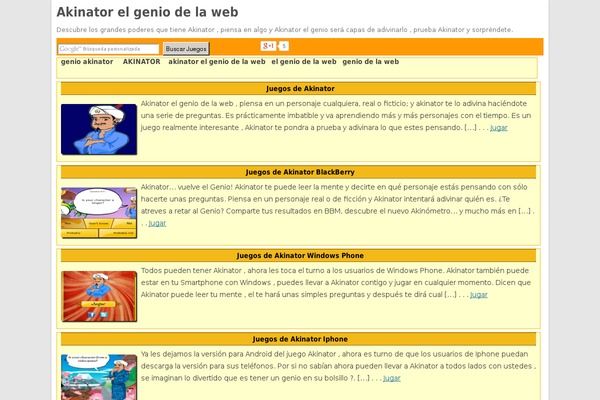 akinatorgenio.com site used Juegosonlinejugar
