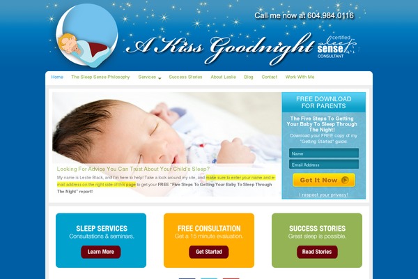 akissgoodnight.ca site used Sleepsense
