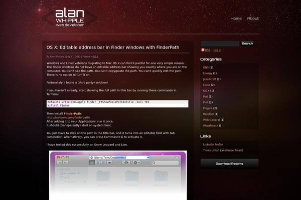 alanwhipple.com site used Alanwhipple