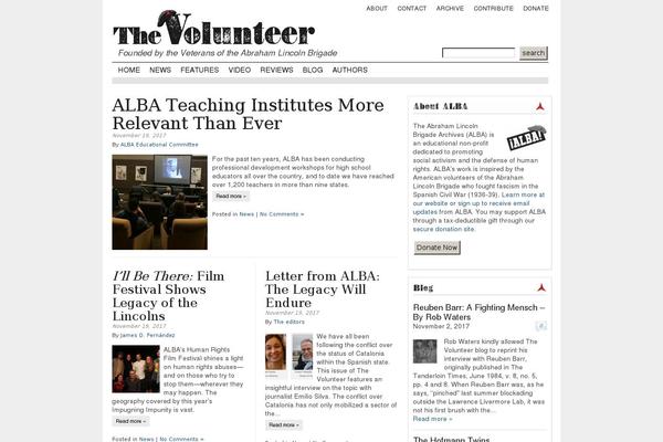 Volunteer theme site design template sample