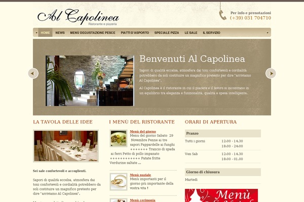 Ristorante theme site design template sample