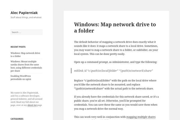 Twenty Fifteen theme site design template sample