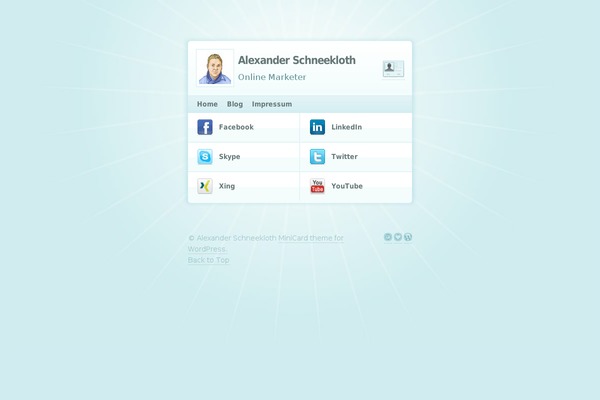 MiniCard theme site design template sample