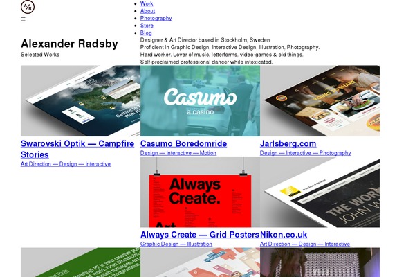 alexanderradsby.com site used V8