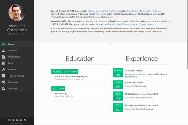 alexchamessian.com site used Faculty
