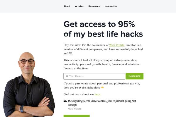 Alex theme site design template sample
