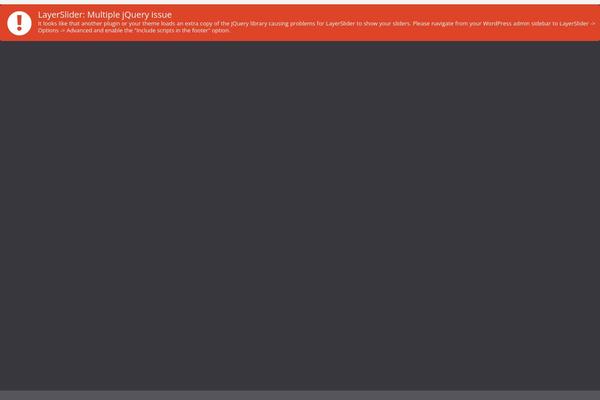 Site using MailChimp Top Bar plugin