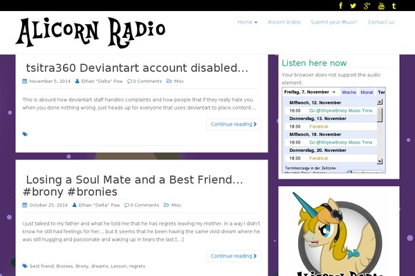 alicornradio.com site used Nerocity