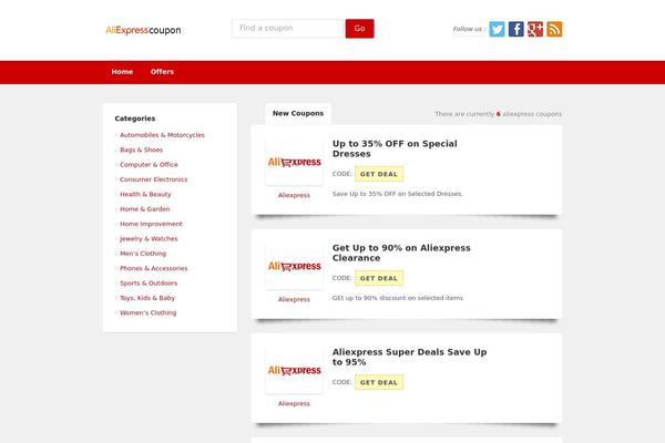 Coupons theme site design template sample