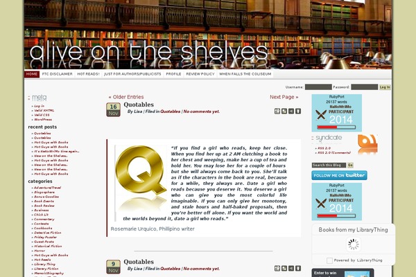aliveontheshelves.com site used Khaki Traveler
