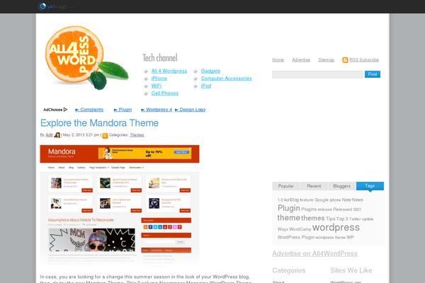 all4wordpress.com site used Yabloggy