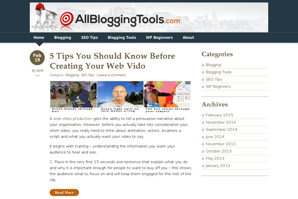 allbloggingtools.com site used Designfolio
