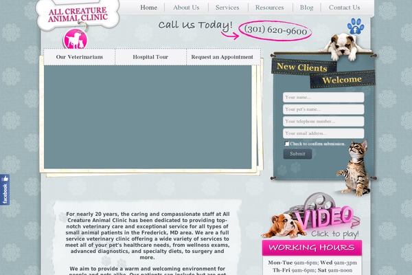 allcreatureanimalclinic.com site used Playtime