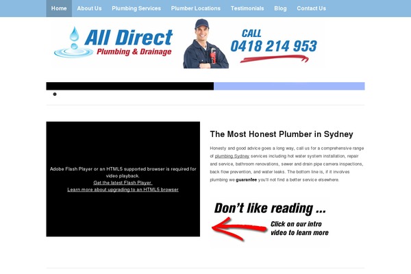 Plumbing theme site design template sample