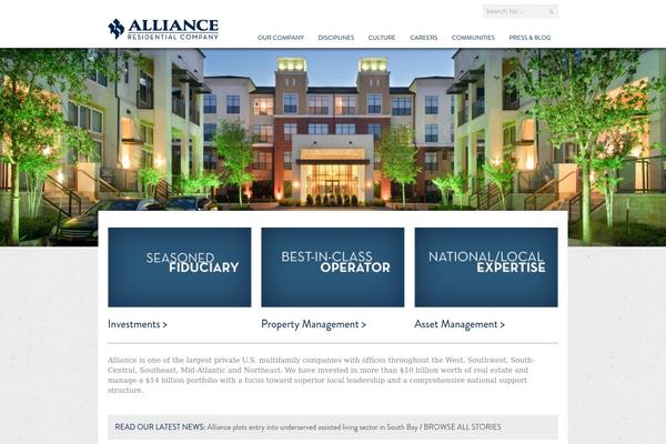 Alliance theme site design template sample