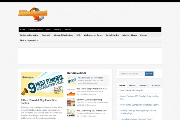 allinbound.org site used WP-Bold v.1.09