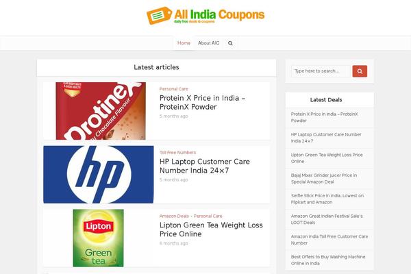 allindiacoupons.com site used Voice-1