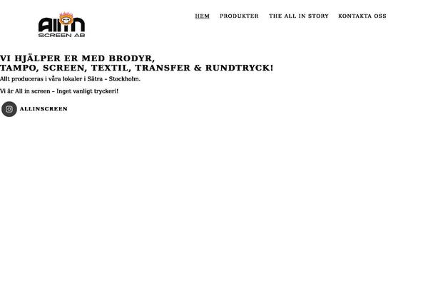allinscreen.se site used Glacier