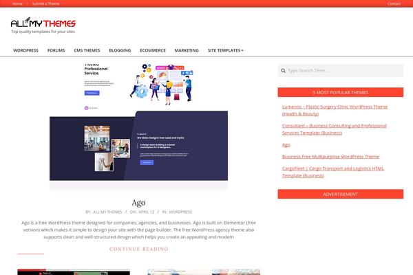 Unos theme site design template sample