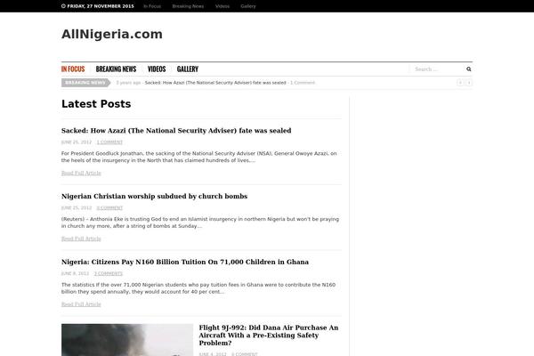 TrueNews theme site design template sample