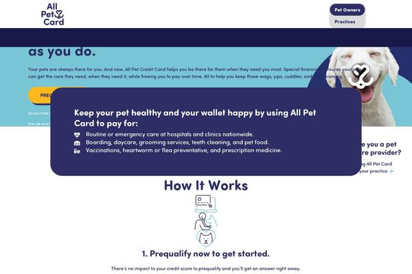 allpet.com site used Allpetcard