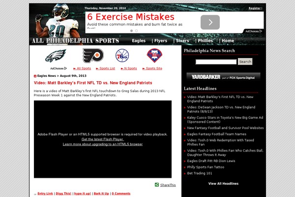 allphiladelphiasports.com site used Philadelphia