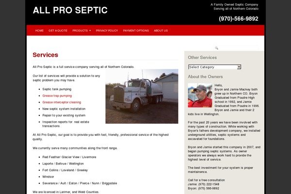 allproseptic.com site used Dandy