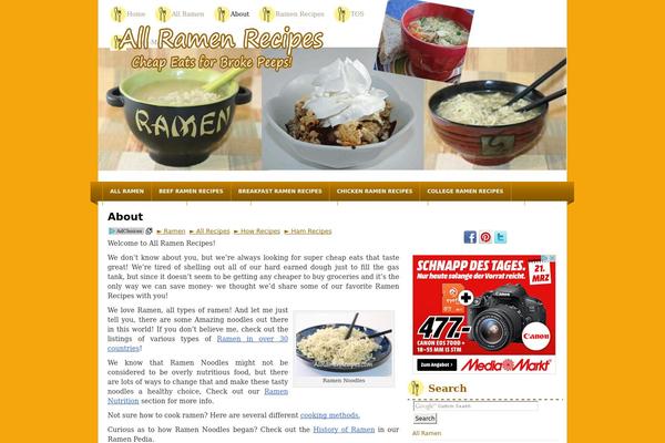 Myrecipe theme site design template sample